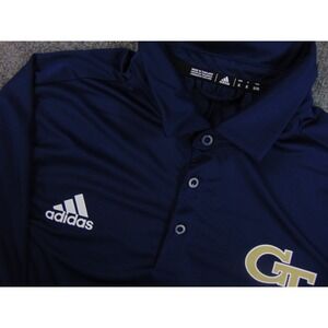 Georgia Tech Shirt Mens XL Blue Adidas Pullover Polo Short Sleeve Golf